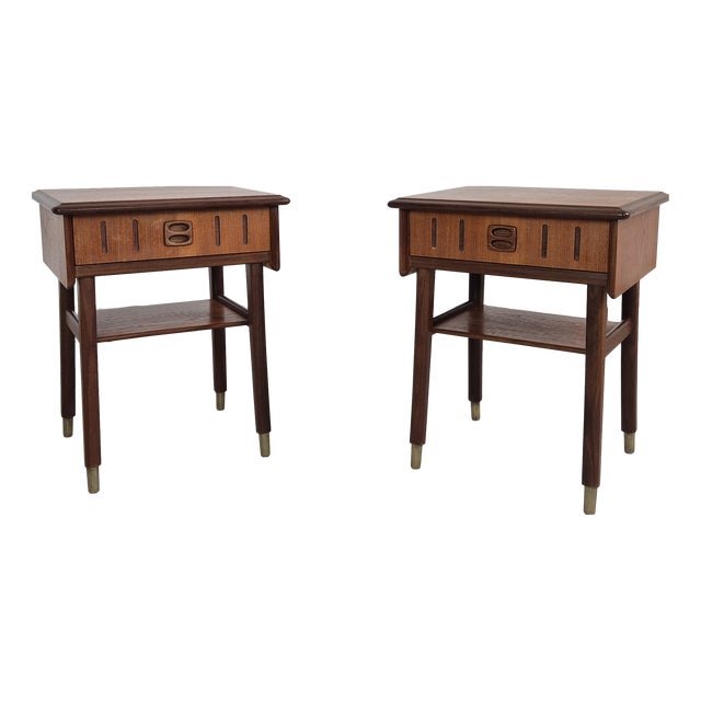 Norwegian Nightstands in Teak, 1960s, Set of 2 For Sale