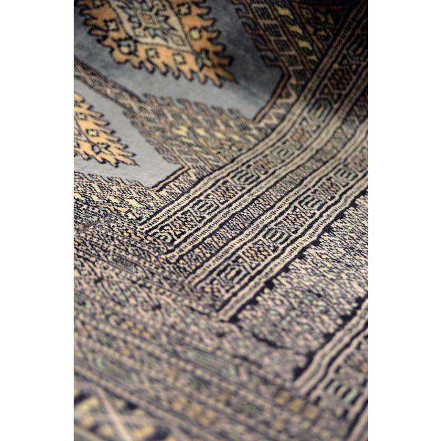 1960s Hand-Woven Blue & Grey Bukhara Rug, 1960s For Sale - Image 5 of 17