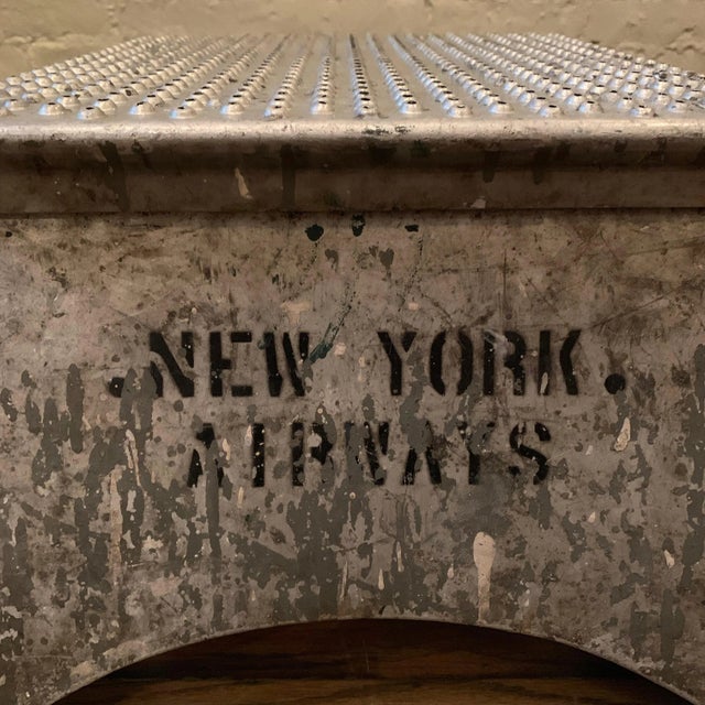 Metal Mid 20th Century Industrial Aluminum Airplane Step Stool, New York Airways For Sale - Image 7 of 7