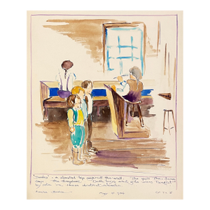 1934 Eunice Starkie Classroom Watercolor