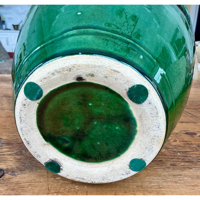 1970s Large Green Custom Pottery Vase or Planter For Sale In New York - Image 6 of 8