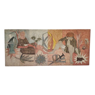 Livio Orazio Valentini, Allegory of Coffee Painting, 1958, Oil on Panel For Sale