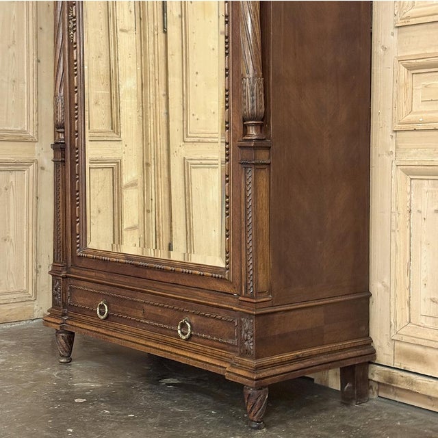 19th Century French Louis XVI Walnut Armoire For Sale - Image 18 of 18
