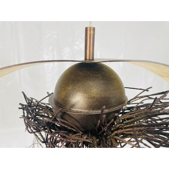 “Roots” Sculptural Pendant Light by F+m Fos, Hand-Twisted Wire, Gold Leaf For Sale - Image 16 of 18