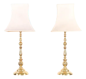Vintage Brass Table Lamps, 1970s, Set of 2