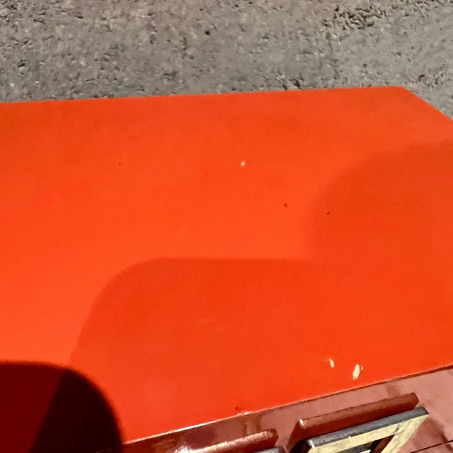 Vintage Orange Box Decorative Geometric Gold Accent For Sale - Image 9 of 12