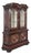 19th Century Kussenkast Display Bookcase in Wood Marquetry, Glass and Velvet For Sale