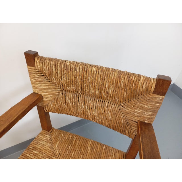 Brutalist Armchairs in Oak and Straw, 1960s, Set of 2 For Sale - Image 18 of 18