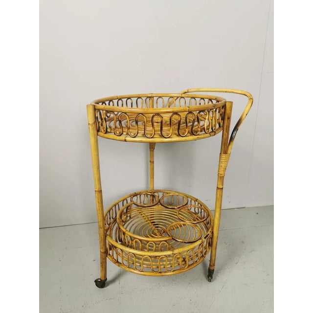 Bamboo Rattan Wicker Trolley, 1950s For Sale - Image 6 of 18