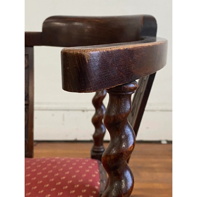 Brown Circa 1890 English Barley Twist Corner Chairs- a Pair For Sale - Image 8 of 13