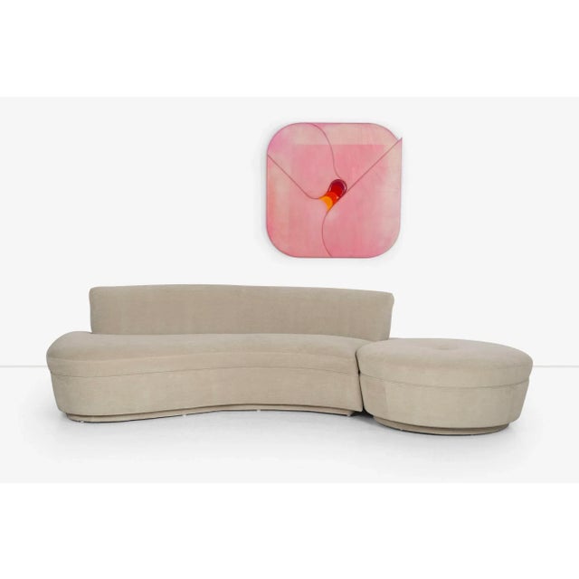 Gray 1950s Adrian Pearsall And/Or Kagan Style Sofa Sectional With Removable Pouf For Sale - Image 8 of 12