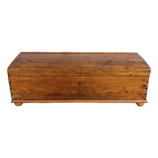 Antique Dometop Blanket Chest With Exposed Dovetails For Sale