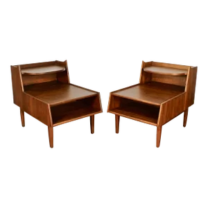 Restored 1950s Kipp Stewart and Stewart Macdougall Drexel Declaration Side Tables - a Pair