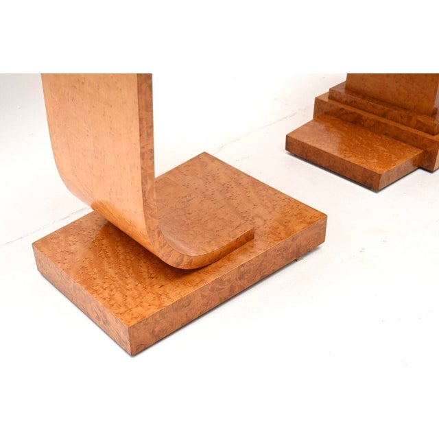 Art Deco Birds Eye Maple J Nest of Tables from H and L Epstein, 1930, Set of 3 For Sale - Image 10 of 11