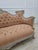 1970s Vintage French Rococo Sofa – Tufted Louis XV Style Couch in Textured Linen Fabric, Ornate Carved Wood Settee, Warm Terracotta For Sale - Image 5 of 11