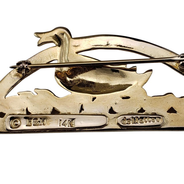 Mid 20th Century Hand and Hammer DeMatteo Duck Family 14k Yellow Gold Brooch For Sale In New York - Image 6 of 6