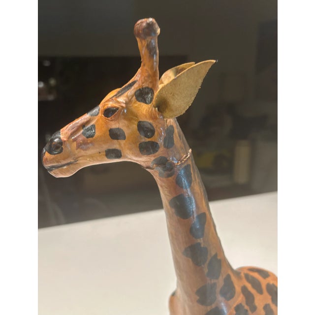 Mid 20th Century Safari Chic Leather Wrapped Giraffe in the Style of Ralph Lauren For Sale - Image 9 of 12
