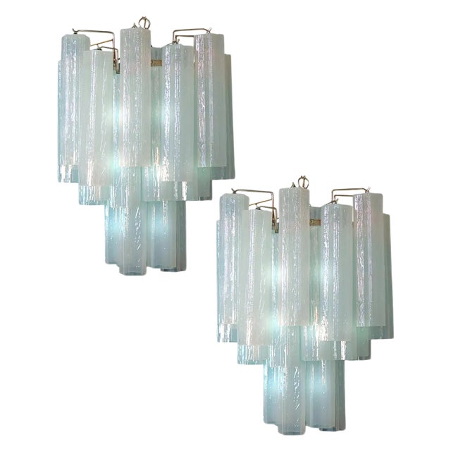 Tronchi Murano Chandelier in Toni Zuccheri Style for Venini, Set of 2 For Sale