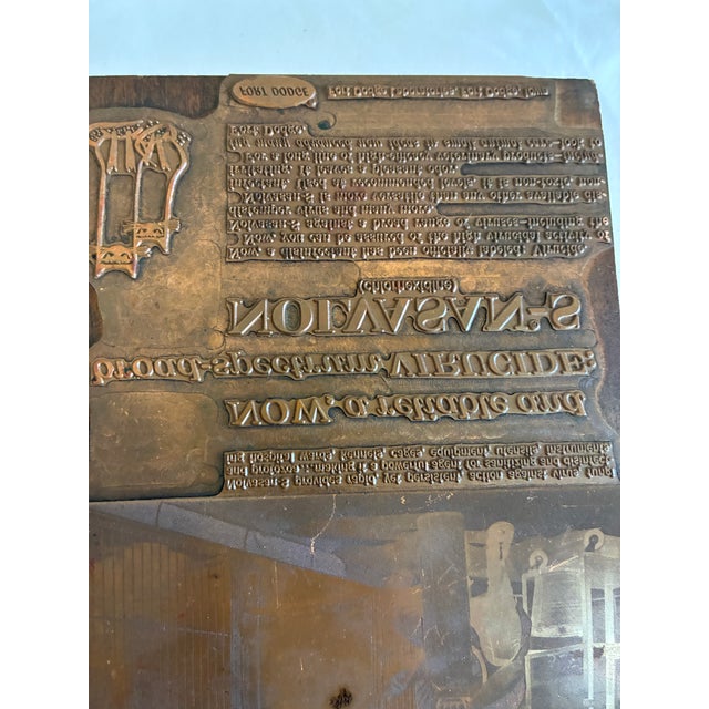 Antique Advertising Letterpress Printing Plates Mounted on Wood Blocks – Pair For Sale - Image 11 of 11