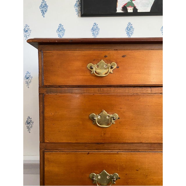 Brown Antique Early 1800s New England Neoclassical Cherry Chest of Drawers, Likely Connecticut River Valley For Sale - Image 8 of 13