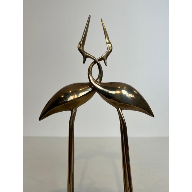 1970s Brass sculpture representing two entwined birds For Sale - Image 5 of 12