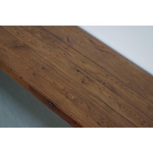 Late 19th Century French Rustic Oak Farmhouse Dining Table For Sale - Image 6 of 18