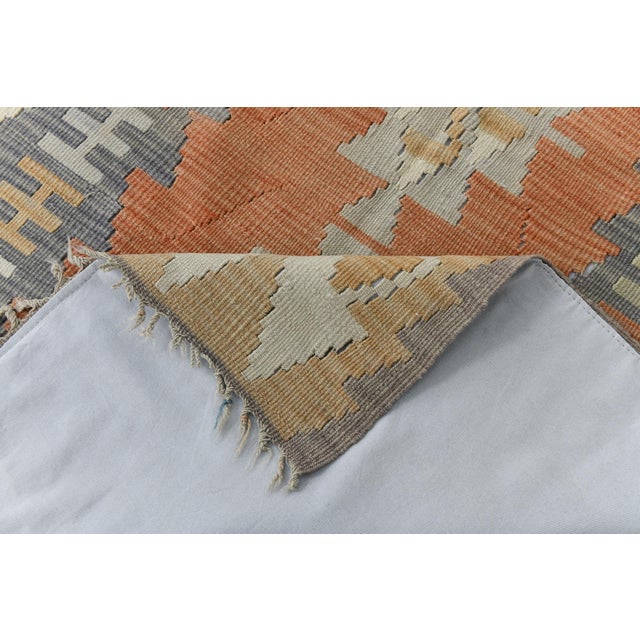 Vintage Kilim Rug in Wool For Sale - Image 11 of 13