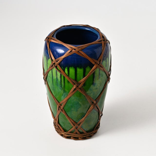 Antique Japanese Awaji Ceramic Vase, 1900s For Sale - Image 6 of 14
