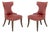 Contemporary Red Upholstered Chairs, Pair For Sale