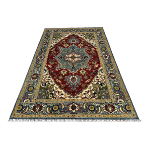 Red Heriz Hand-Knotted Wool Rug - 8'6" X 6'9"