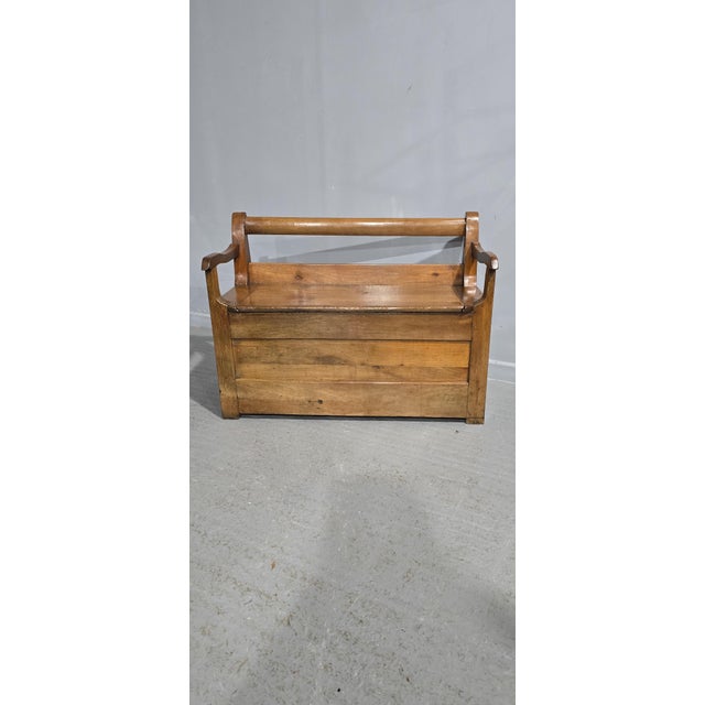French Cherry Hall Bench, 1800s For Sale - Image 6 of 14