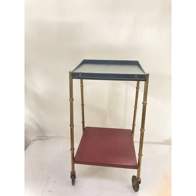 Black Leather Table by Jacques Adnet, 1950s For Sale - Image 8 of 9