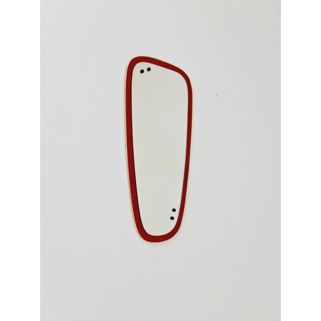 Mid-Century German Model Rockabilly Asymmetric Brass Original Kidney Wall Mirror by Zier, 1960s For Sale - Image 11 of 11