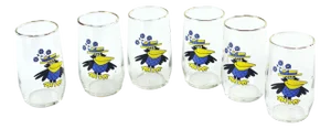 Czechoslovakian Glasses with Pring and Gold, 1960s, Set of 6