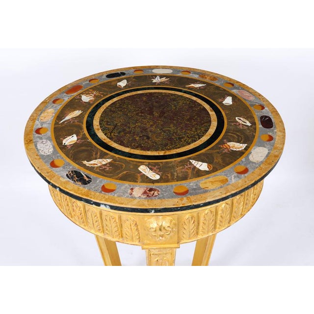 Vintage Giltwood Specimen Marble Occasional Tables, Set of 2 For Sale - Image 4 of 14