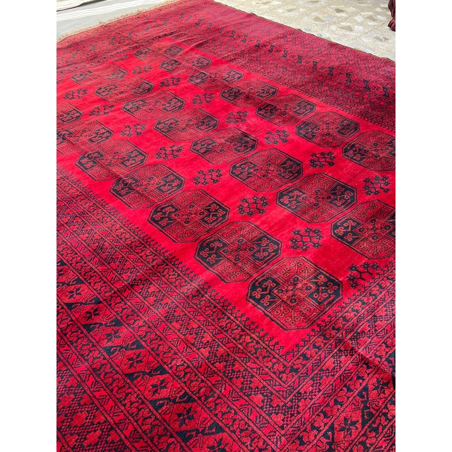 2000 - 2009 Vintage Afghan Turkmen Ersari Bokhara Oversize Rug - 12'2" X 10'4" For Sale - Image 5 of 14