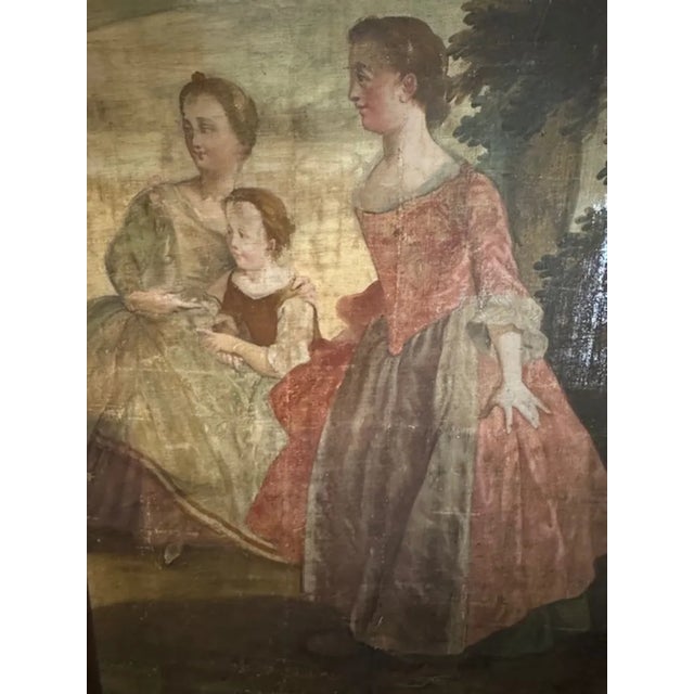 Set of French 18th Century Oil on Canvas Painting of Courting Scenes For Sale In Dallas - Image 6 of 6