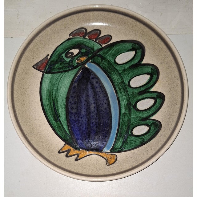 Vintage Ceramic Decorative Plate with Bird Motif, 1970s For Sale - Image 4 of 4