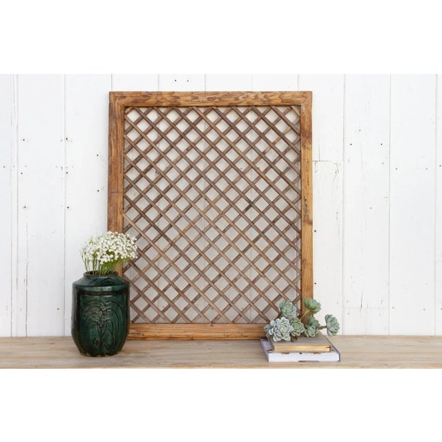 Brown Antique Oxidized Gray Lattice Panel For Sale - Image 8 of 9