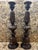 Beautiful dark brown candleholders from the Kreiss Collection. Very decorative style. Height 19 inches width 4 inches....