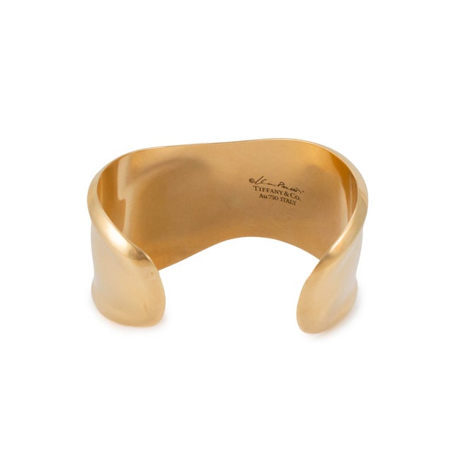 Tiffany and Co. Tiffany & Co. Elsa Peretti 18k Yellow Gold 43mm Small Bone Cuff Bangle Bracelet For Sale - Image 4 of 8
