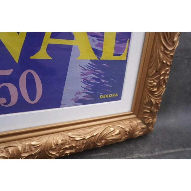 Wood Bermudez Original Carnival Havana 1950 Poster, Framed For Sale - Image 7 of 8