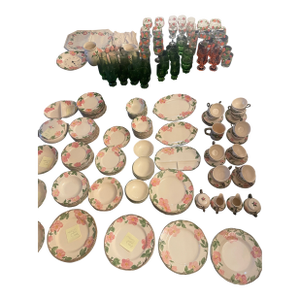 Rare Vintage Ultimate Hostess Lot: 194-Pc Franciscan Desert Rose, 31-Pc Tiffin Madeira Glassware & 11-Pc Pristine Lenox Tyler Fine China