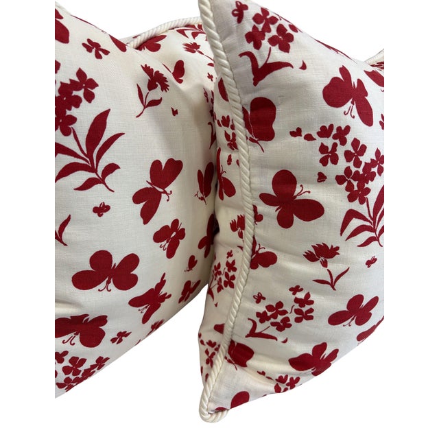 2020s Pair of Tillett Textiles Butterfly Print Pillows. For Sale - Image 5 of 5