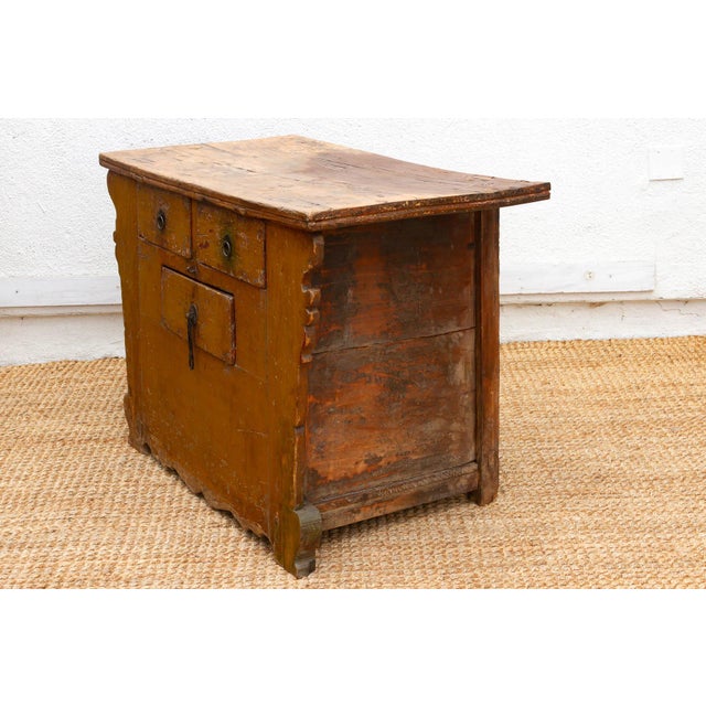 Large Vibrant Yellow 19th Century Money Chest For Sale - Image 9 of 14