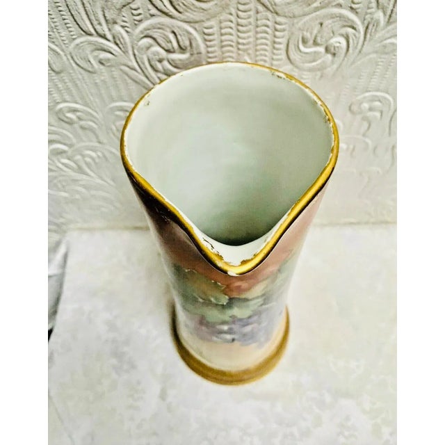 Ceramic Antique Tv Limoges Hand-Painted Grapes Tankard For Sale - Image 7 of 11