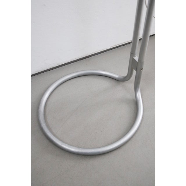 Metal Vintage Italian Space Age Floor Lamp in Aluminum and Opal Glass, 1970s For Sale - Image 7 of 11