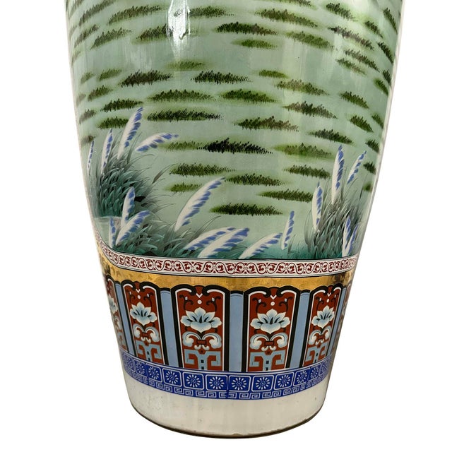 Pair of Vintage Chinese Famille Rose Porcelain Floor Vases For Sale - Image 12 of 18