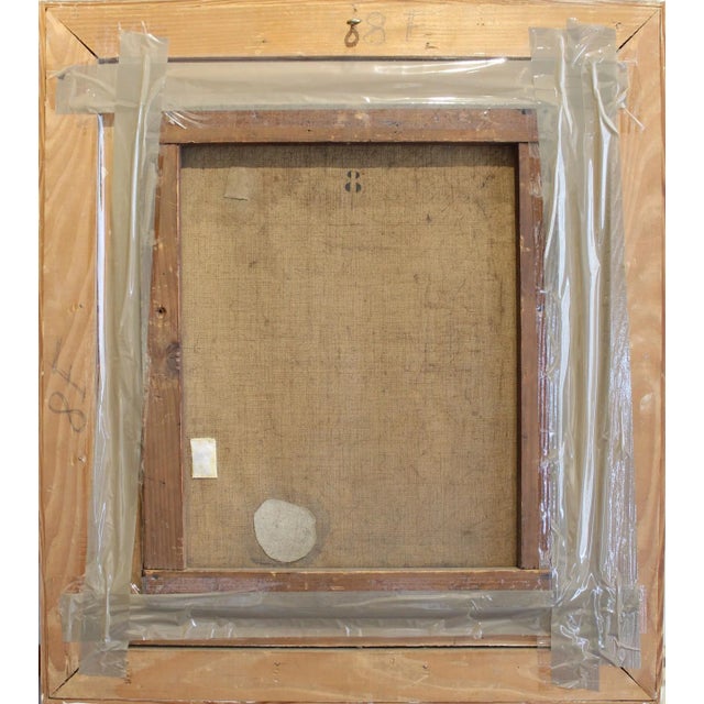 A charming painting of a boy and girl walking down a country lane. Wonderful rendering of the trees and sky. The painting...