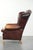 Vintage English Cowhide Wing Armchair For Sale - Image 5 of 13